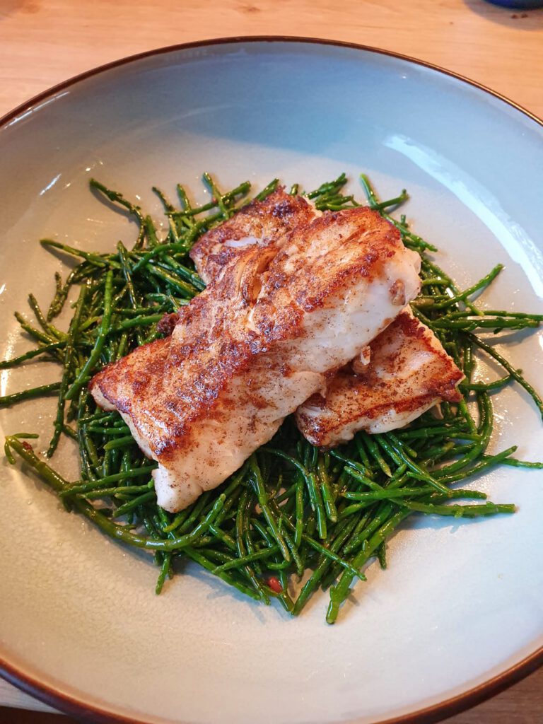 Kabeljauw met zeekraal